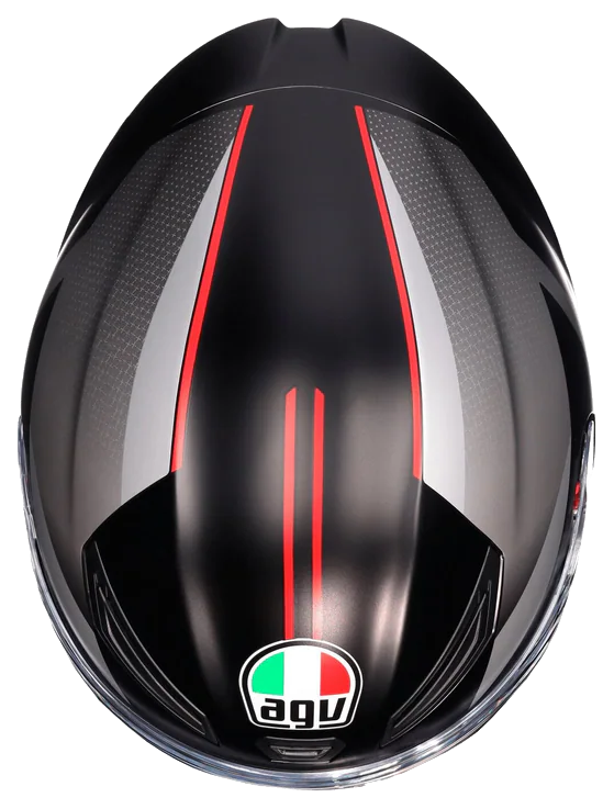 Agv K1 S Lap Matt Black Grey Red Kapalı Kask görsel 5