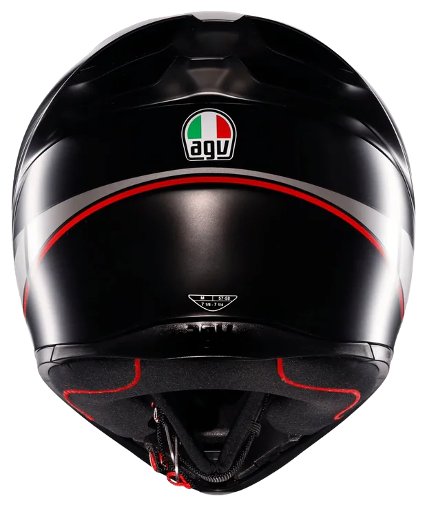 Agv K1 S Lap Matt Black Grey Red Kapalı Kask görsel 6