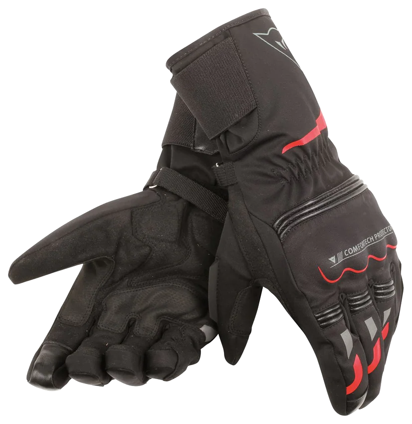 Dainese Tempest Unisex Black Red D-Dry Kadın Long Eldiven