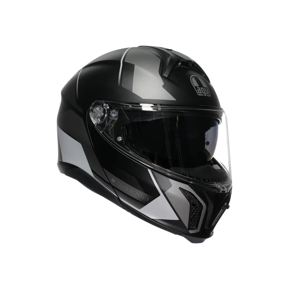 Agv Perception Matt Black Silver Çene Açılır Kask