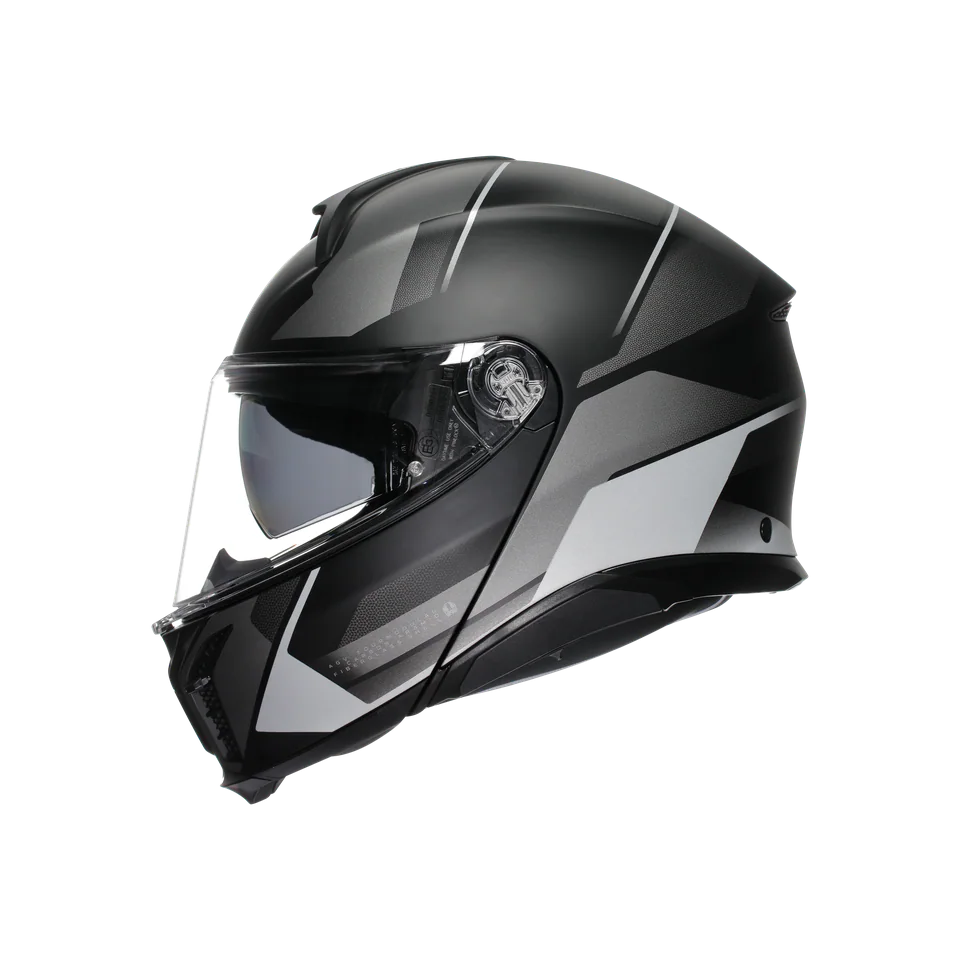 Agv Perception Matt Black Silver Çene Açılır Kask görsel 4