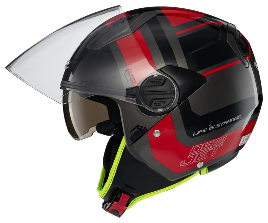 Zeus ZS-213 AX5 Black Red Grey Açık Kask görsel 6