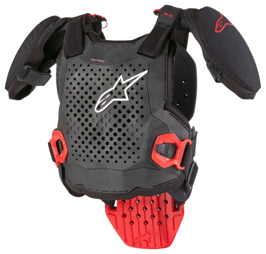 Alpinestars A-5 S V2 Genç Üst Gövde Koruma Siyah / Beyaz / Kırmızı görsel 5