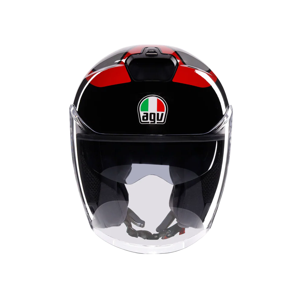 Agv irides Valenza Matt Grey Blk Red Açık Kask - Açık Kasklar görsel 2