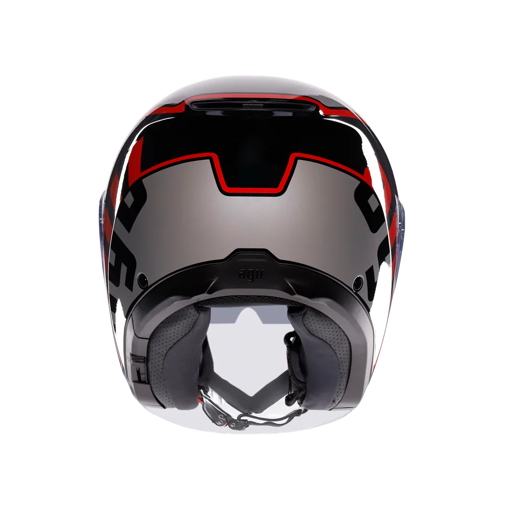 Agv irides Valenza Matt Grey Blk Red Açık Kask - Açık Kasklar görsel 4