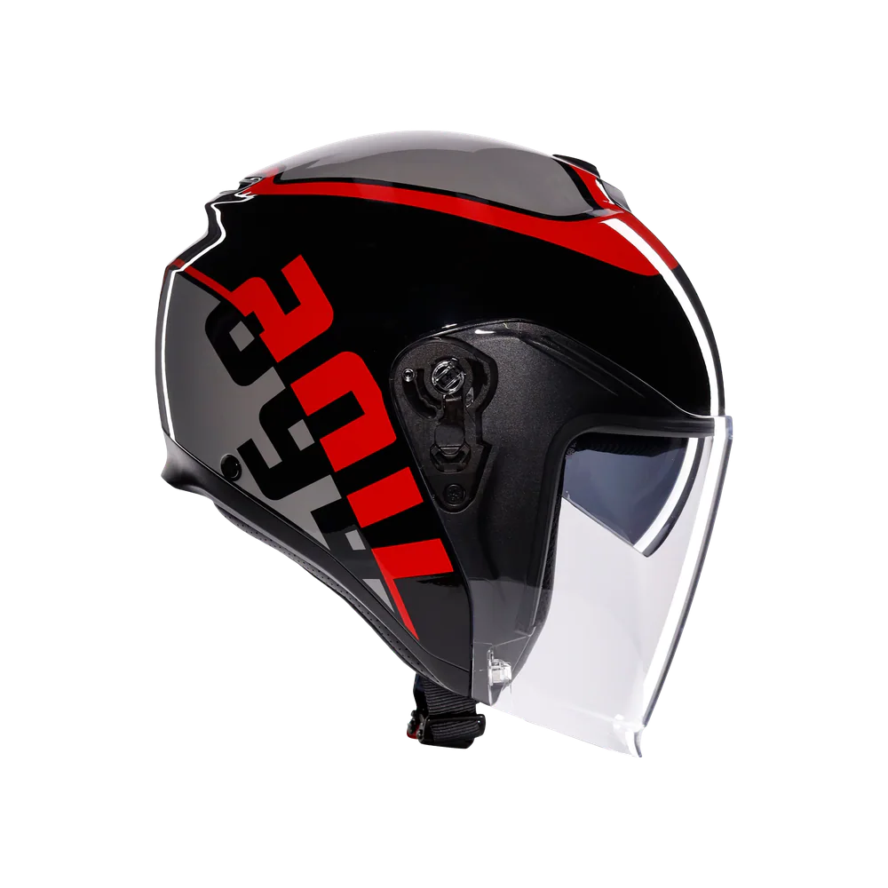 Agv irides Valenza Matt Grey Blk Red Açık Kask - Açık Kasklar görsel 5